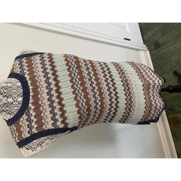 Topshop woven metallic thread tank tunic top size 6 missoni style - Picture 2 of 6